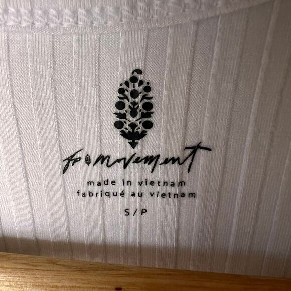 Free People FP Movement Top Womens Size S/P White Wide Ribbed Tank Summer - Picture 2 of 16